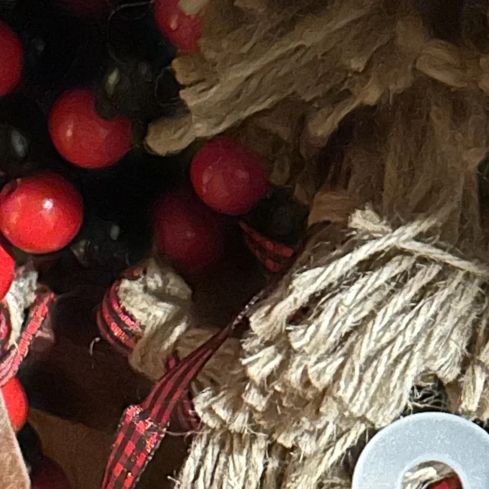 Red & Black Buffalo Check Beaded Tassel Garland
